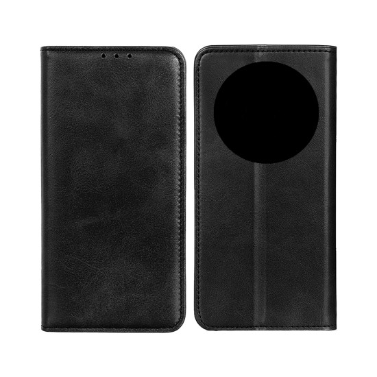 Capa Flip de Couro com Bolso Interno para Huawei Honor X9B/Honor Magic6 Lite Preto